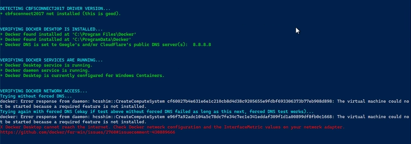 Docker desktop cannot reach internet error